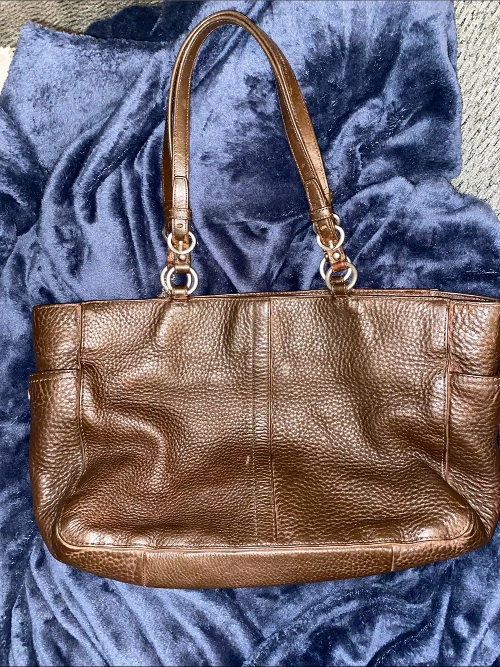 Coach Chelsea Brown Pebbled Leather Shoulder Tote w/ matching Wallet